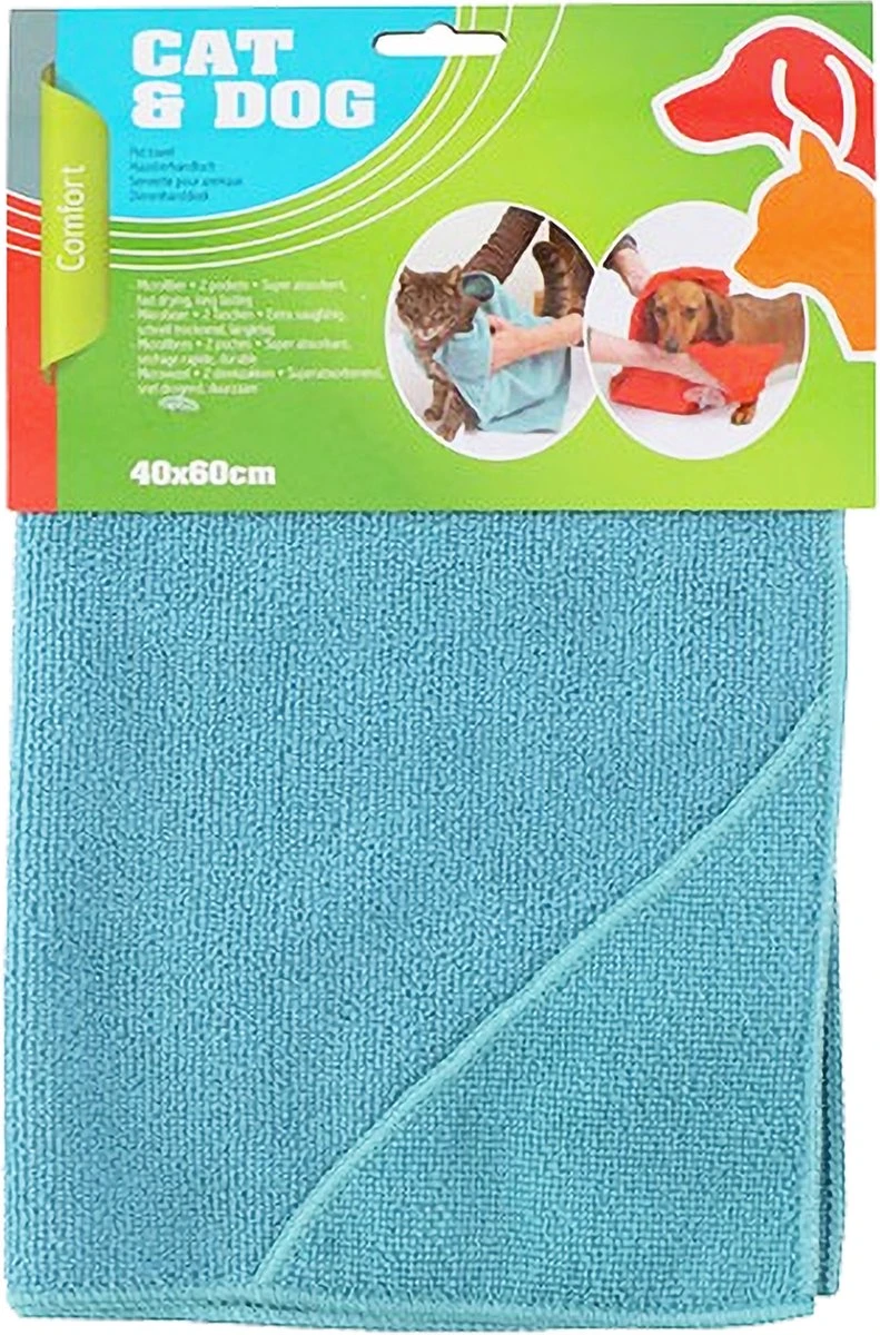 Dierenhanddoek Microvezel - Honden En Katten - Incl. Handvatten - 40x60 Cm - Lichtblauw 3 Dierenhanddoek Microvezel - Honden En Katten - Incl. Handvatten - 40x60 Cm - Lichtblauw