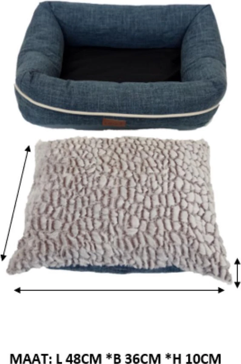 I-CiGO Homy Luxe - Hondenmand - In-kussen Dubbelzijdig Gebruik 70x60xH14cm/Blauw 8 I-CiGO Homy Luxe - Hondenmand - In-kussen Dubbelzijdig Gebruik 70x60xH14cm/Blauw - Image 6