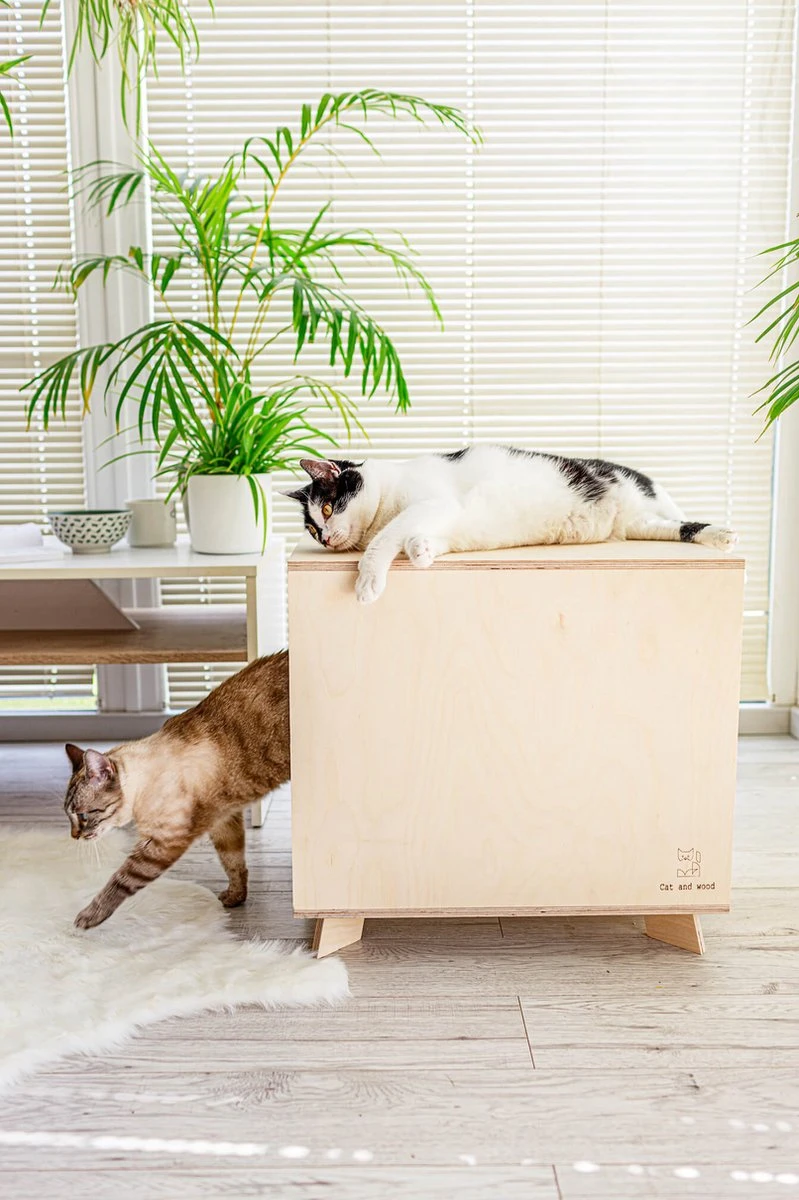 Catandwood Kattenhuis - Kattenbakcontainer - Kattenbak Ombouw - Hout 11 Catandwood Kattenhuis - Kattenbakcontainer - Kattenbak Ombouw - Hout - Image 9