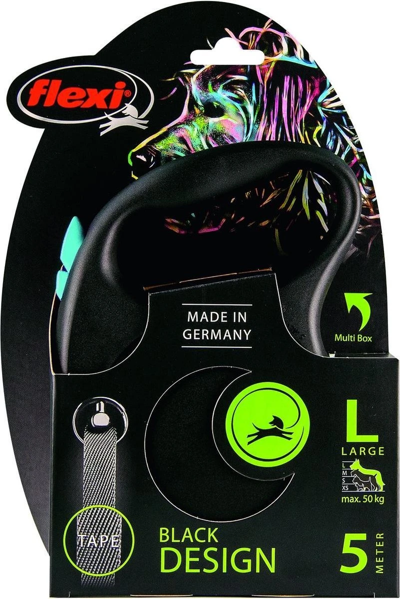 Flexi Rollijn Design - Zwart / Blauw - L 4 Flexi Rollijn Design - Zwart / Blauw - L - Image 2