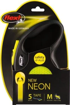 Flexi New Neon Tape - Hondenriem - Geel/Zwart - M - 5 M - (<25 Kg) -Huisdierbenodigdheden Korting 808x1200