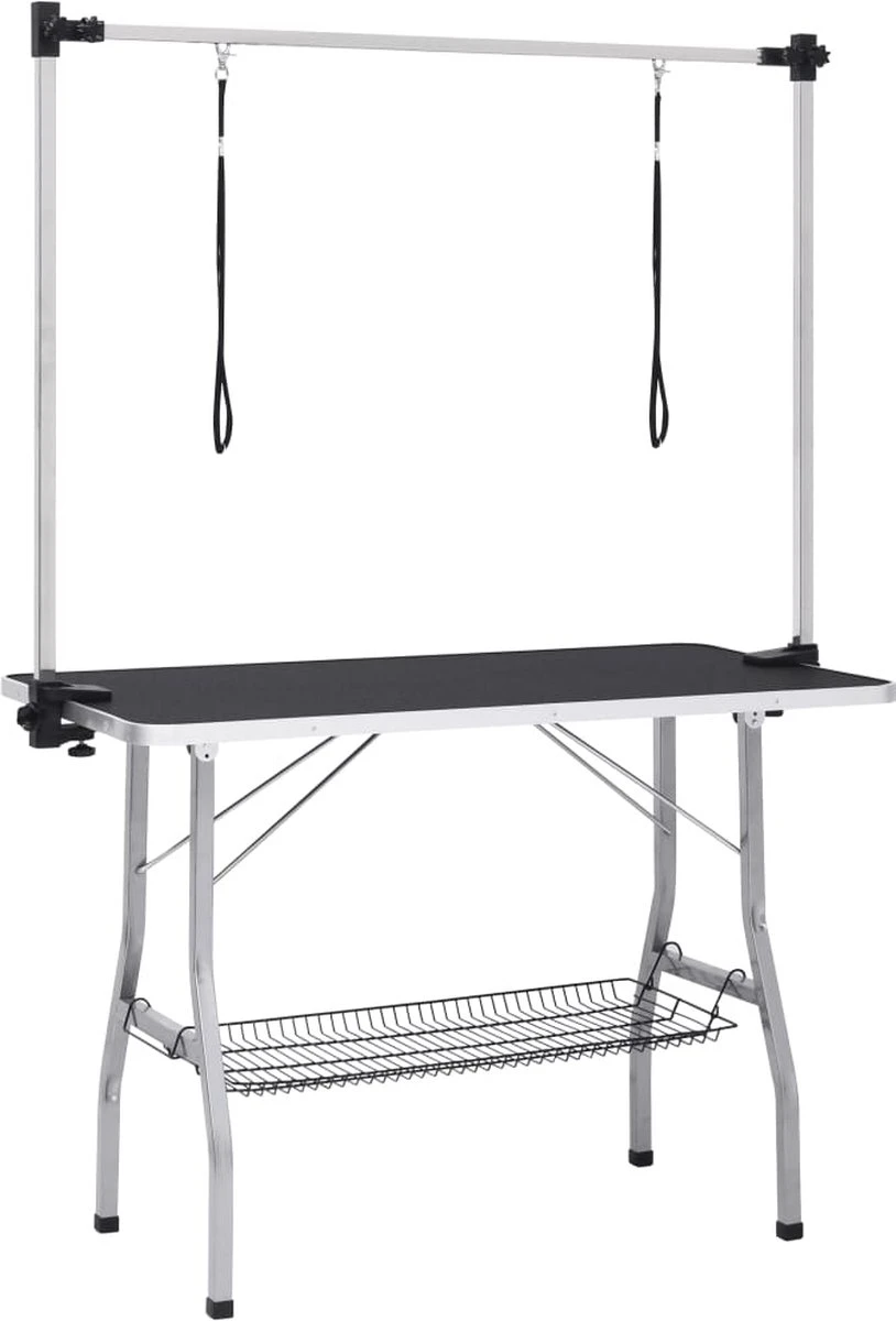 VIDAXL Hondentrimtafel Verstelbaar Met 2 Lussen En Opbergschap 4 VIDAXL Hondentrimtafel Verstelbaar Met 2 Lussen En Opbergschap - Image 2