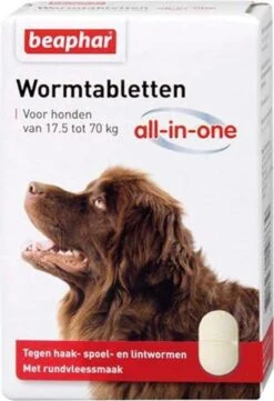 Beaphar All In One Ontwormingsmiddel - Hond 2.5-40 Kg - 4 Tabletten -Huisdierbenodigdheden Korting 822x1200 1