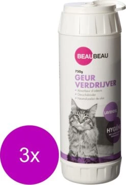 Beaubeau Kattenbak Geurverdrijver - Kattenbakreinigingsmiddelen - 3 X 750 G Lavendel