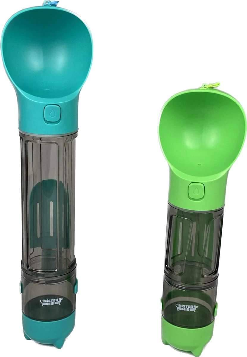 Mister Mill Drinkfles Hond - Honden Bidon - Waterfles - 500ML + 50ML Voeropslag + Poepzakjes Container 4 Mister Mill Drinkfles Hond - Honden Bidon - Waterfles - 500ML + 50ML Voeropslag + Poepzakjes Container - Image 2