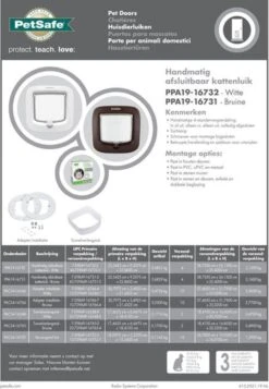 PetSafe 300 Deluxe Kattenluik - M - Ø 25.2 Cm - Wit -Huisdierbenodigdheden Korting 831x1200 7