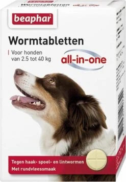 Beaphar All In One Ontwormingsmiddel - Hond 2.5-40 Kg - 4 Tabletten