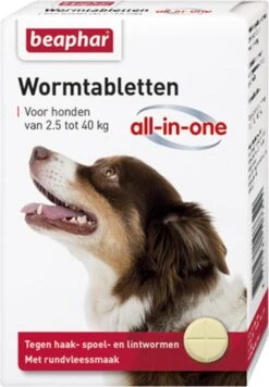 Beaphar All In One Ontwormingsmiddel - Hond 2.5-40 Kg - 4 Tabletten -Huisdierbenodigdheden Korting 833x1200 1