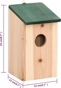 VidaXL Vogelhuisjes 10 St 12x12x22 Cm Massief Vurenhout -Huisdierbenodigdheden Korting 834x1200 6
