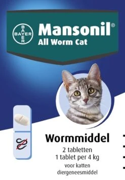 Mansonil All Worm Cat Ontworming - Kat - 2 Tabletten -Huisdierbenodigdheden Korting 836x1200 6