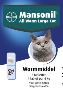 Mansonil All Worm Large Cat Ontworming - Grote Kat - 2 Tabletten -Huisdierbenodigdheden Korting 836x1200 7