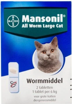 Mansonil All Worm Large Cat Ontworming - Grote Kat - 2 Tabletten -Huisdierbenodigdheden Korting 838x1200 5