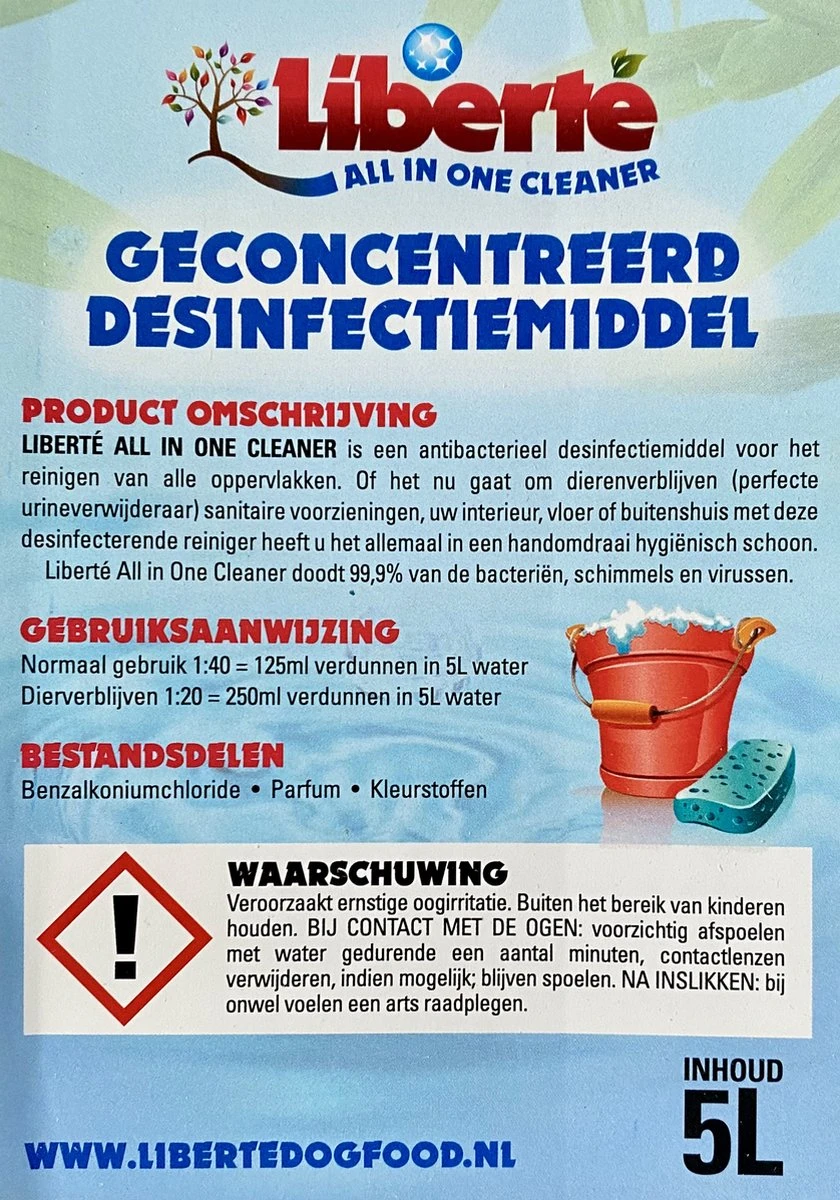 Geurverwijderaar - Liberté All In One Cleaner - Desinfectie - Dieren - Huis - Auto - Kantoor - Schoonmaakmiddel - 5L - Fresh Citrus 5 Geurverwijderaar - Liberté All In One Cleaner - Desinfectie - Dieren - Huis - Auto - Kantoor - Schoonmaakmiddel - 5L - Fresh Citrus - Image 3