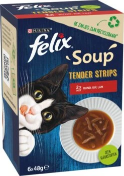 Felix Soup Tender Strips Met Rund, Kip & Lam - Katten Natvoer - 24 X 48g -Huisdierbenodigdheden Korting 841x1200 5