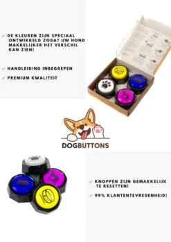 Dogbuttons® – PETIFY PREMIUM Praatknoppen –4 Stuks - Praatknop – Hond – Opneembare Knoppen – Hond Praten – Hondentraining – Praatknoppen – Dog Button – Hondenknop – Huisdier – Honden Speelgoed Intelligentie – Praten Met Hond – Laat Uw Hond Spreken! -Huisdierbenodigdheden Korting 848x1200 4