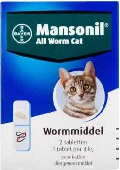 Mansonil All Worm Cat Ontworming - Kat - 4 Tabletten -Huisdierbenodigdheden Korting 850x1200 8