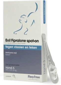 Flea Free Fipralone Spot-on Hond 2 Tot 10 Kg - 3 Pipet -Huisdierbenodigdheden Korting 858x1200 3