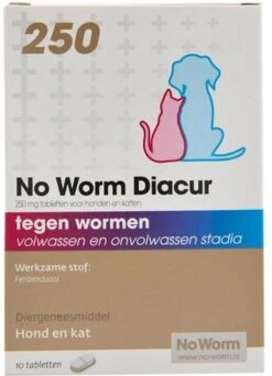 No Worm Diacur 500 Ontworming Hond En Kat 10 Tabletten -Huisdierbenodigdheden Korting 867x1200