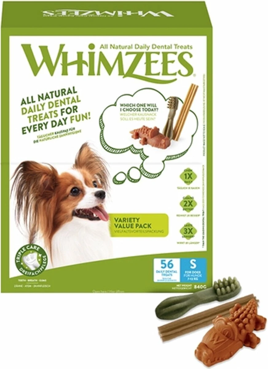 Whimzees Variety Box 840 Gram - 56 Stuks 3 Whimzees Variety Box 840 Gram - 56 Stuks
