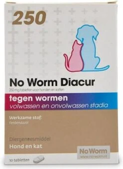 No Worm Diacur 500 Ontworming Hond En Kat 10 Tabletten -Huisdierbenodigdheden Korting 874x1200