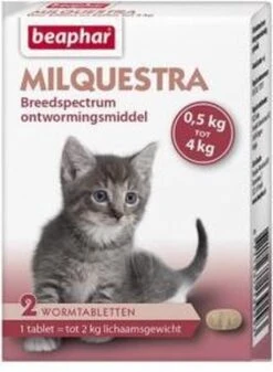 Beaphar Milquestra Ontworming Tabletten Kat 2 - 12 Kg 4 Tabletten -Huisdierbenodigdheden Korting 880x1200 3