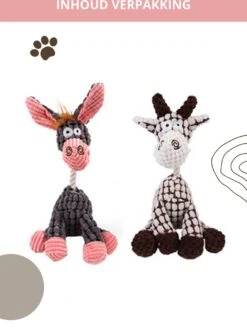 Honden Knuffel - Set Van 2 - Hondenspeelgoed Met Piep - Honden En Katten - Ezel En Giraf - Sellaio -Huisdierbenodigdheden Korting 881x1200 10
