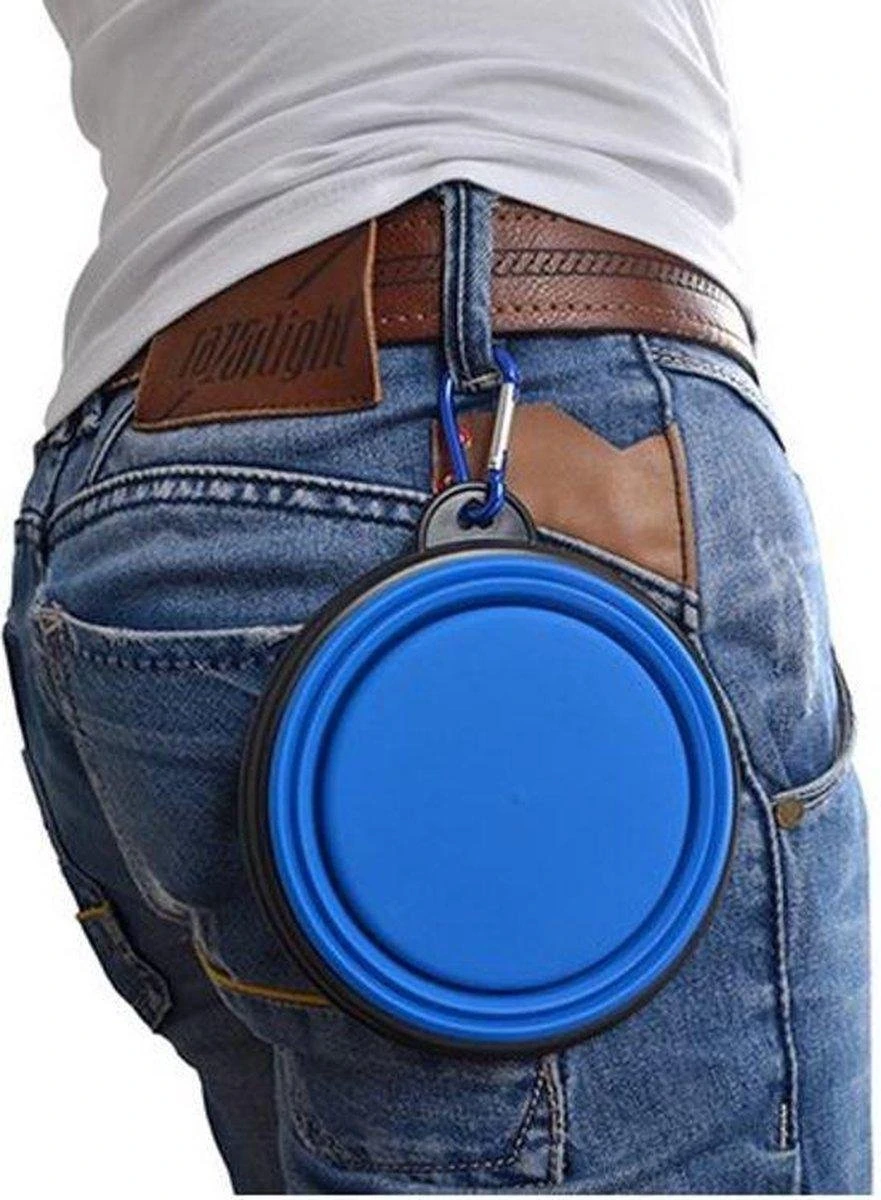 Combi-Label Opvouwbare Drinkbak - Voerbak - Waterbak - Lichtgewicht - Huisdier - Hond - Kat - Voor Onderweg - Op Reis - Zwart 4 Combi-Label Opvouwbare Drinkbak - Voerbak - Waterbak - Lichtgewicht - Huisdier - Hond - Kat - Voor Onderweg - Op Reis - Zwart - Afbeelding 2