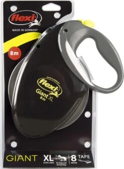 Flexi Giant Tape - Hondenriem - Zwart/Geel - XL - 8 M - (<50 Kg) -Huisdierbenodigdheden Korting 886x1200