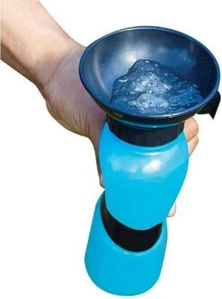 Merkloos Honden Drinkfles On The Go - Makkelijk Mee Te Nemen - Voor Op Reis Of Wandeling - 0.5L Blauw/zwart - Kado Tip !! -Huisdierbenodigdheden Korting 889x1200