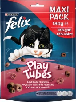 Felix PlayTubes - Kattensnacks Kalkoen & Ham - 5 X 180g -Huisdierbenodigdheden Korting 894x1200 3