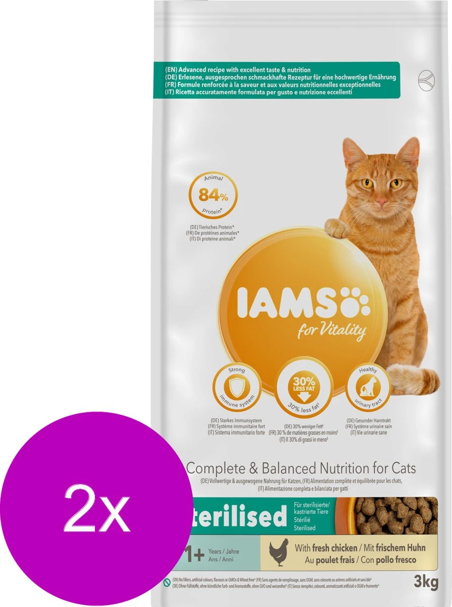 Iams Cat Adult Sterilised - Kattenvoer - 2 X Kip 3 Kg 5 Iams Cat Adult Sterilised - Kattenvoer - 2 X Kip 3 Kg - Image 3