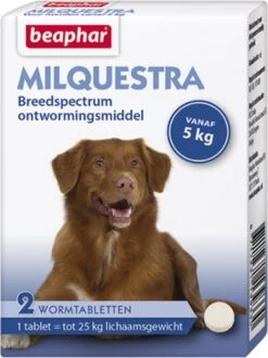 Beaphar Milquestra Ontworming Tabletten Hond 5-50kg 2 Tabletten -Huisdierbenodigdheden Korting 898x1200 1