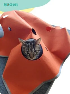 Moowi - Katten Speel Kleed – Kattentunnel – Hide And Seek Spel – Deken Kat – Kattenspeelgoed – Speelmat Katten Grijs – Incl. 2 Sisal Ballen En Verenspeeltje -Huisdierbenodigdheden Korting 900x1200 81