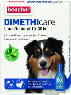 Beaphar Dimethicare Line-on Vlooien- En Tekenmiddel Hond - 15 Tot 30 Kg - 6 Pipetten -Huisdierbenodigdheden Korting 907x1200 2