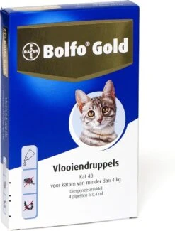 Bayer Bolfo Gold 40 Anti Vlooienmiddel - Kat - 0 Tot 4 Kg - 4 Pipetten -Huisdierbenodigdheden Korting 913x1200 6
