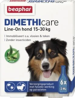 Beaphar Dimethicare Line-on Vlooien- En Tekenmiddel Hond - 15 Tot 30 Kg - 6 Pipetten -Huisdierbenodigdheden Korting 914x1200 3
