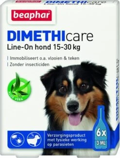 Beaphar Dimethicare Line-on Vlooien- En Tekenmiddel Hond - 15 Tot 30 Kg - 6 Pipetten