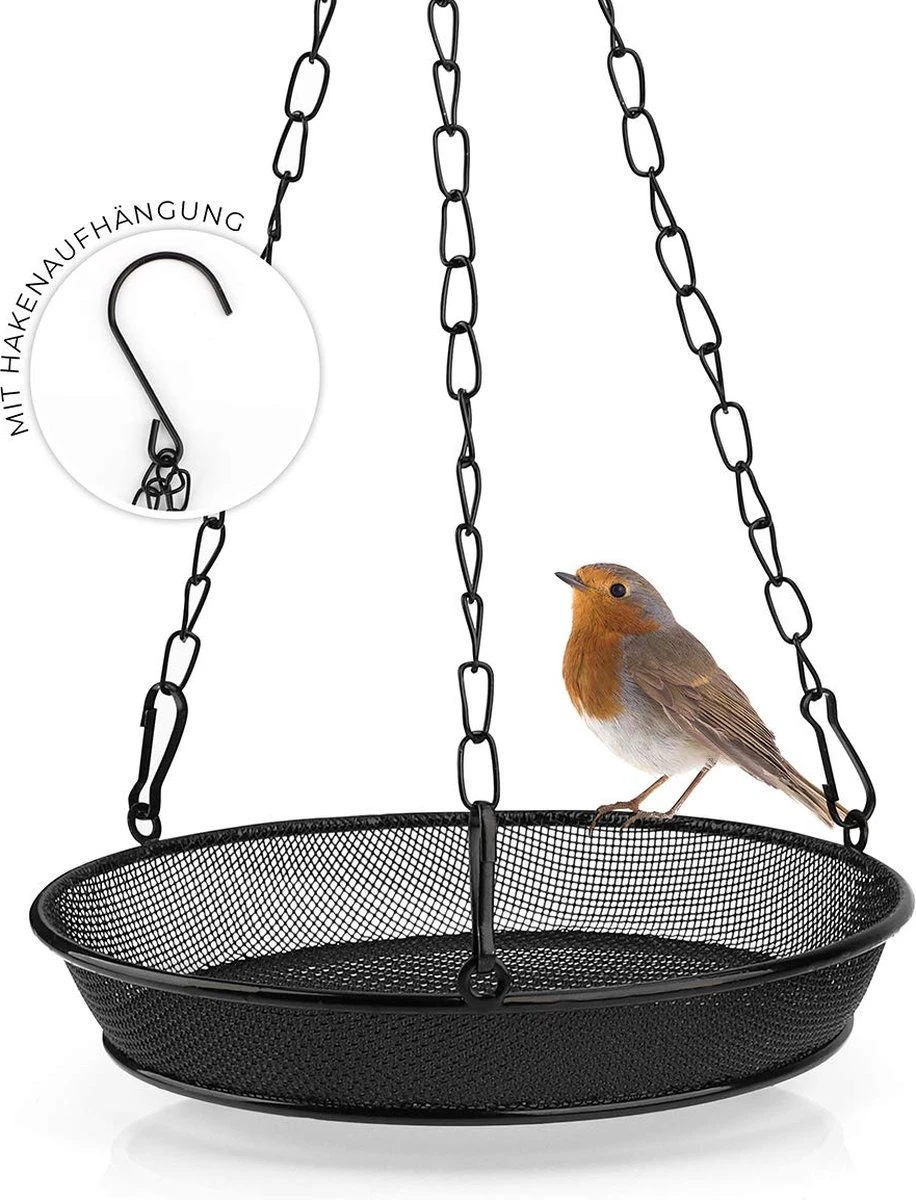 WILDLIFE FRIEND I Hangende Meelworm Voederbak Ø 18cm I Vogelvoederhuisje, Metalen Voederstation Voor Het Hele Jaar Door Voeren Van Wilde Vogels, Metalen Voederbakje 3 WILDLIFE FRIEND I Hangende Meelworm Voederbak Ø 18cm I Vogelvoederhuisje, Metalen Voederstation Voor Het Hele Jaar Door Voeren Van Wilde Vogels, Metalen Voederbakje