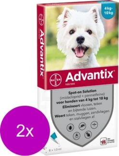 Bayer Advantix Vlooien & Teken Pipetten - Hond 4 Tot 10kg - 2 X 6 Stuks -Huisdierbenodigdheden Korting 917x1200 3