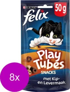 Felix PlayTubes - Kattensnacks - Kip & Lever - 8 X 50g -Huisdierbenodigdheden Korting 920x1200 5