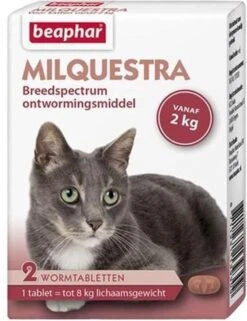 Beaphar Milquestra Ontworming Tabletten Kat 2 - 12 Kg 4 Tabletten -Huisdierbenodigdheden Korting 924x1200 2