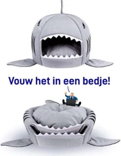 MikaMax Haai Hondenmand - Kattenmand - Dierenmand - Huisdierkussen - Mand Of Bed - Origineel - Extra Zacht Materiaal - 42 X 42 X 36 Cm -Huisdierbenodigdheden Korting 926x1200 7