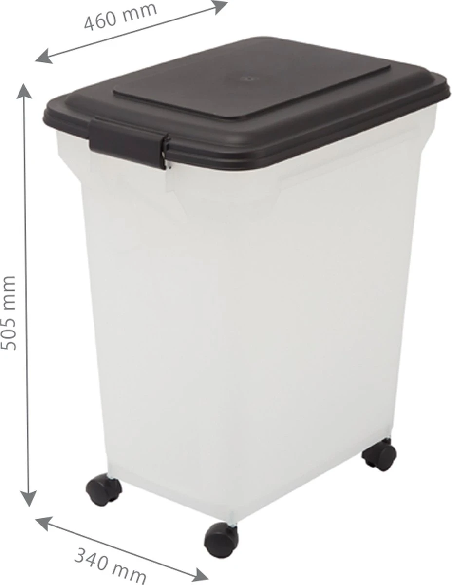 Iris Ohyama Air Tight Food Container Set Van 2 - ATS-C - Kunststof - 20 En 45 Liter - Transparant/Grijs - Met Schepje 5 Iris Ohyama Air Tight Food Container Set Van 2 - ATS-C - Kunststof - 20 En 45 Liter - Transparant/Grijs - Met Schepje - Image 3