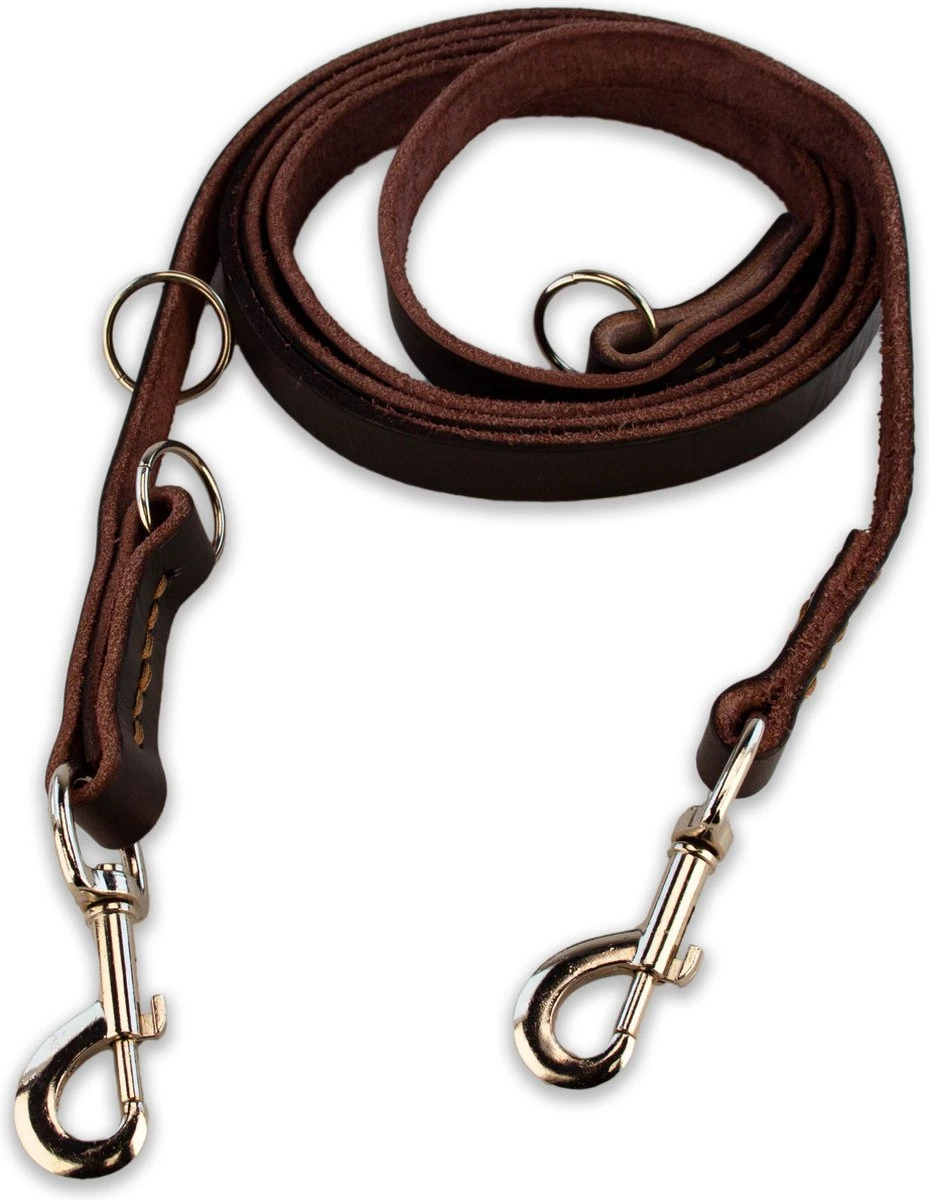 Multifunctionele Hondenriem - 220cm - Bruin - Leren Hondenriem - 100% Volnerfleer - Hondenriem Leer - Leiband Hond 4 Multifunctionele Hondenriem - 220cm - Bruin - Leren Hondenriem - 100% Volnerfleer - Hondenriem Leer - Leiband Hond - Image 2