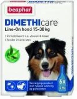 Beaphar Dimethicare Line-on Vlooien- En Tekenmiddel Hond - 15 Tot 30 Kg - 6 Pipetten -Huisdierbenodigdheden Korting 936x1200 2