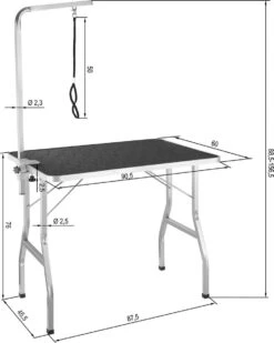 Tectake- Trimtafel Met Lus - Tafelhoogte: 76 Cm - Zwart / Grijs - 402892 -Huisdierbenodigdheden Korting 958x1200