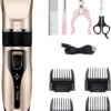 PetGoods Hondentondeuse - 10 Delige Set - Katten & Honden - Draadloos - Low Noise - Incl. Schaar, Nagelknipper, Vijl & Kam -Huisdierbenodigdheden Korting 964x1200 1
