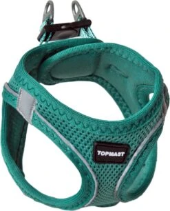 Topmast Airmesh Hondentuig - Click & Go - Petrol - S - Reflecterend - Harnas Hond - Hondentuigje - Hondenharnas - Voor Puppy, Kleine, Medium En Grote Hond