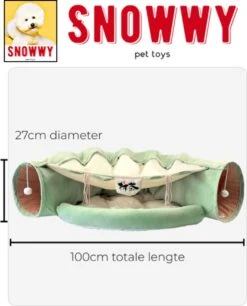 SNOWWY - Kattentunnel Met Kattenmand In één - Origineel En Uniek Design - Kattenhuis - Kattenhuis - Kat Kussen - Kattenbed - Matcha Groen -Huisdierbenodigdheden Korting 968x1200 4