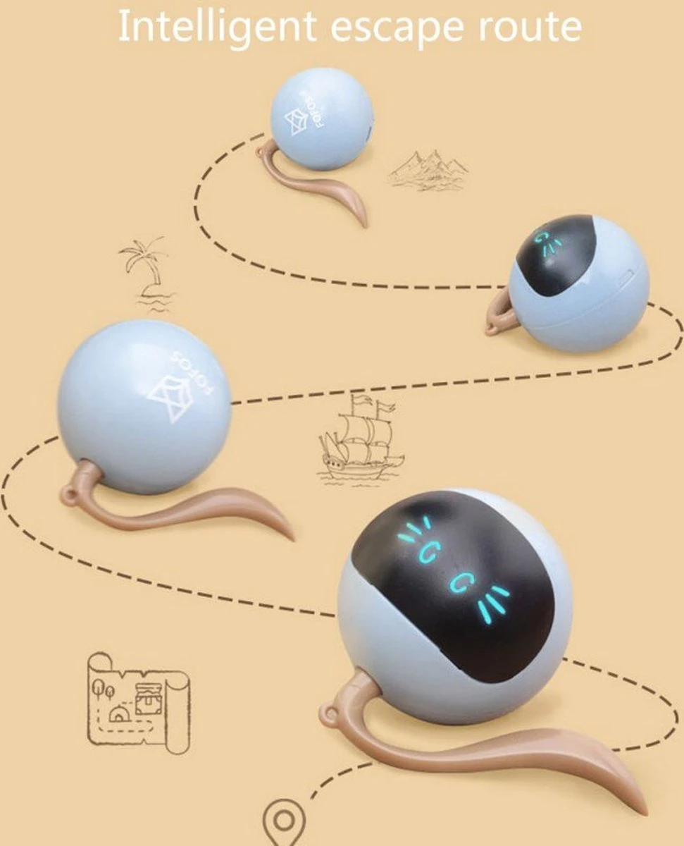 Otiume Interactieve Speelbal - Slimme Interactieve Jaag Speeltje Voor Katten - Kattenspeeltjes - Intelligente Jaagbal - AI -USB Oplaadbaar - LED - Blauw 9 Otiume Interactieve Speelbal - Slimme Interactieve Jaag Speeltje Voor Katten - Kattenspeeltjes - Intelligente Jaagbal - AI -USB Oplaadbaar - LED - Blauw - Image 7